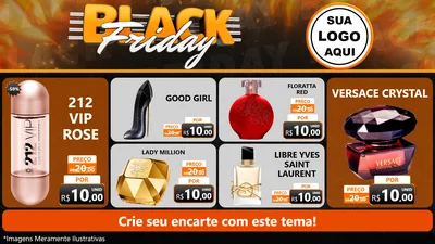 Modelo de TV para TV Horizontal com o tema Black Friday para Perfumes