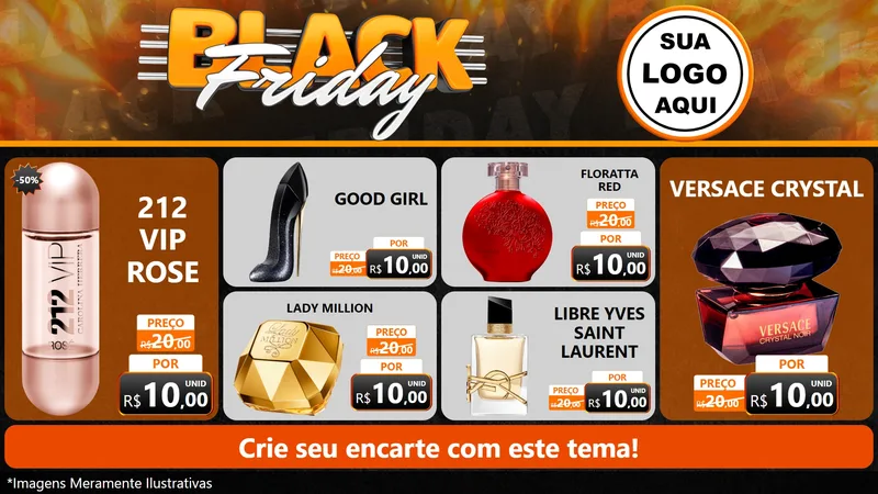 Modelo de TV para TV Horizontal com o tema Black Friday para Perfumes