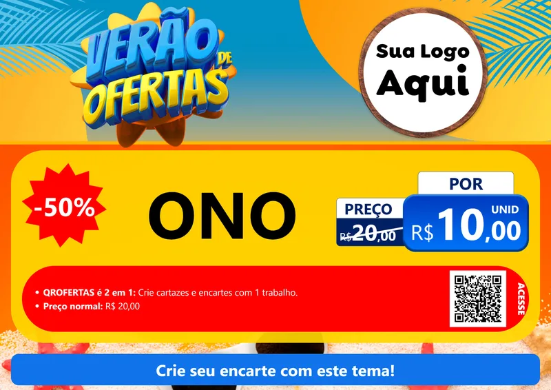 Modelo de Cartaz para Cartaz A4 Horizontal com o tema Verão de Ofertas para Óticas