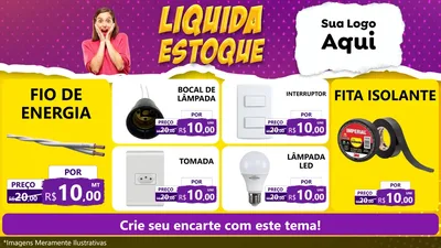 Modelo de TV para TV Horizontal com o tema Liquida estoque para Materiais Elétricos