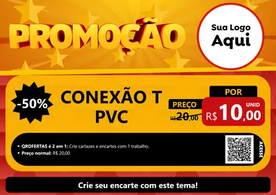 Modelo de Cartaz para Cartaz A4 Horizontal com o tema Promoção para Tubos e conexões