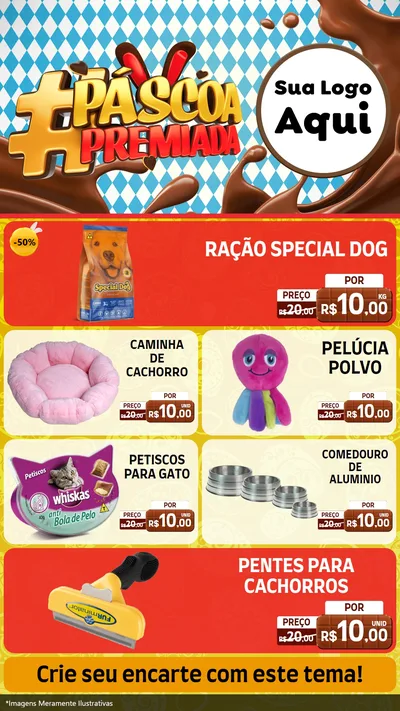 Modelo de TV para TV Vertical com o tema Páscoa Premiada para Pet Shop