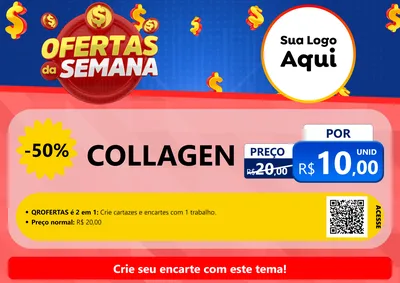 Modelo de Cartaz para Cartaz A4 Horizontal com o tema Ofertas Da Semana para Suplementos alimentares