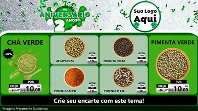 Modelo de TV para TV Horizontal com o tema Promoção de Aniversário - 2 Anos para Produtos Naturais