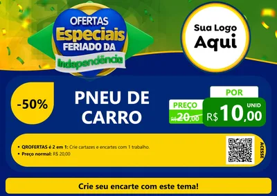Modelo de Cartaz para Cartaz A4 Horizontal com o tema Ofertas Especiais Feriado da Independência para Auto peças