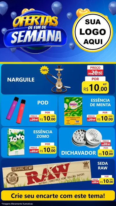 Modelo de TV para TV Vertical com o tema Ofertas de Fim de Semana para Tabacaria