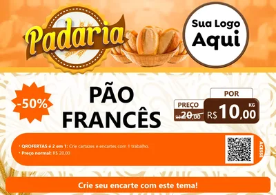 Modelo de Cartaz para Cartaz A4 Horizontal com o tema Padaria para Padaria