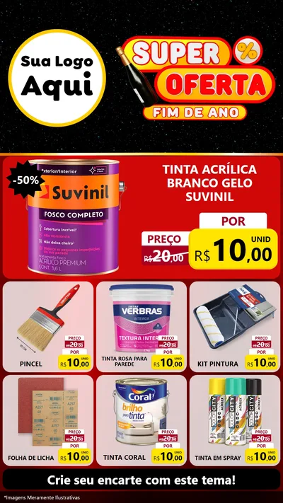 Modelo de Rede Social para Stories com o tema Super Oferta Fim de Ano para Tintas e Ferramentas