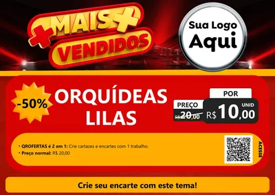 Modelo de Cartaz para Cartaz A4 Horizontal com o tema Mais Vendidos para Floricultura e jardim