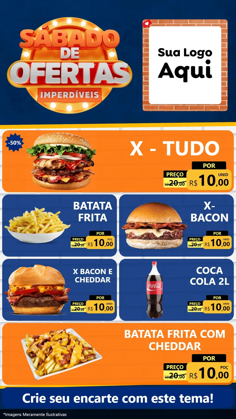 Modelo de TV para TV Vertical com o tema Sábado de Ofertas Imperdíveis para Hamburgueria