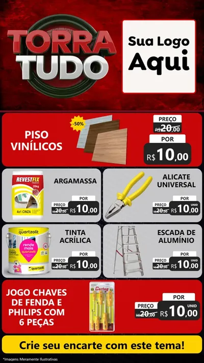 Modelo de TV para TV Vertical com o tema Torra Tudo para Material para Construção