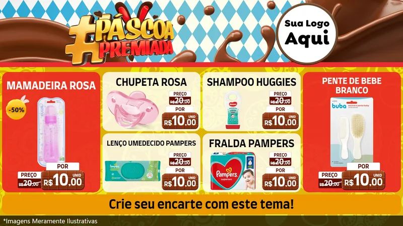 Modelo de TV para TV Horizontal com o tema Páscoa Premiada para Bebês