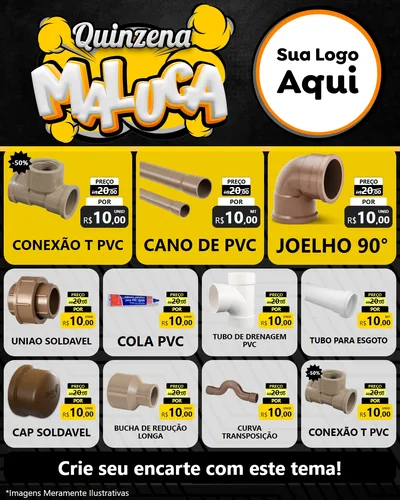 Modelo de Rede Social para Feed Instagram com o tema Quinzena Maluca para Tubos e conexões