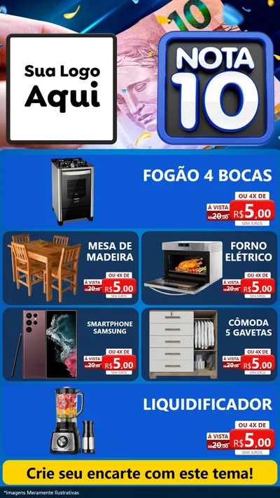 Modelo de TV para TV Vertical com o tema Nota 10 para Móveis e Eletro
