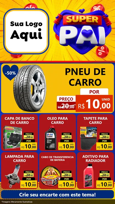 Modelo de Rede Social para Stories com o tema Super Pai para Auto peças
