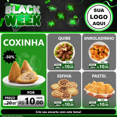Modelo de Rede Social para Feed Facebook com o tema Black Week para Salgadaria