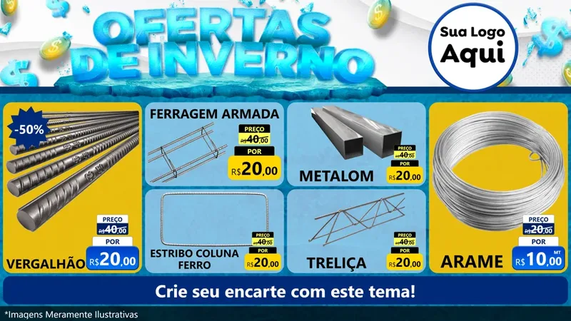 Modelo de TV para TV Horizontal com o tema Ofertas de Inverno para Ferragens