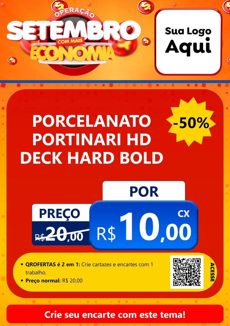 Modelo de Cartaz para Cartaz A4 Vertical com o tema Operação Setembro Com Muita Economia para Pisos e revestimentos