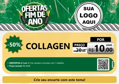 Modelo de Cartaz para Cartaz A4 Horizontal com o tema Ofertas Fim de Ano para Suplementos alimentares