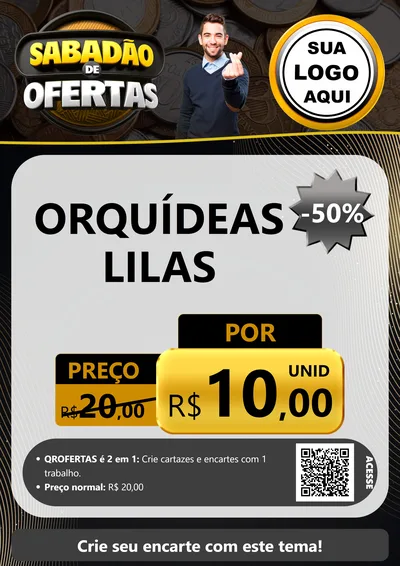 Modelo de Cartaz para Cartaz A4 Vertical com o tema Sabadão de Ofertas para Floricultura e jardim