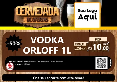 Modelo de Cartaz para Cartaz A4 Horizontal com o tema Cervejada de Ofertas para Distribuidora de bebidas