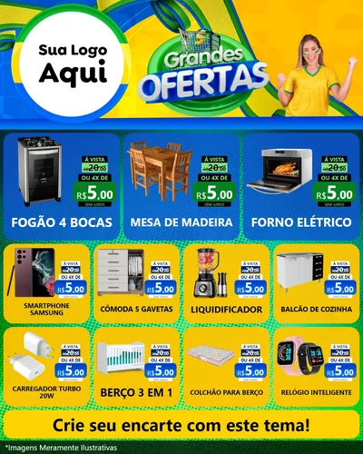 Modelo de Rede Social para Feed Instagram com o tema Grandes Ofertas para Móveis e Eletro