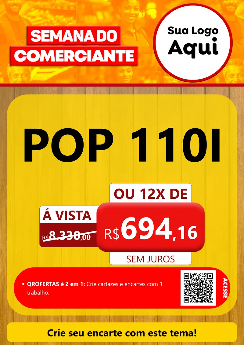 Modelo de Cartaz para Cartaz A4 Vertical com o tema Semana do Comerciante para Concessionaria de Motos
