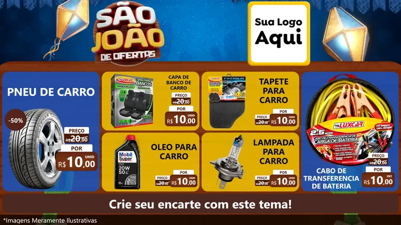 Modelo de TV para TV Horizontal com o tema São João Ofertas Imbatíveis! - Junina para Auto peças