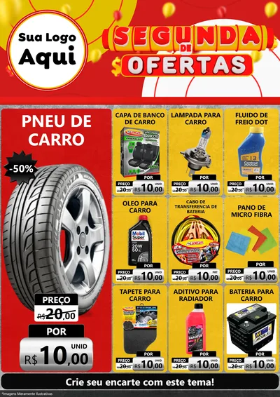 Modelo de Encarte para Encarte A4 Vertical com o tema Segunda de Ofertas para Auto peças