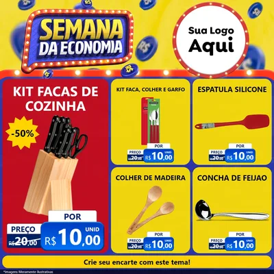 Modelo de Rede Social para Feed Facebook com o tema Semana da Economia para Utilidades Domésticas