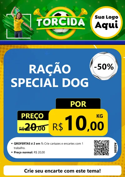 Modelo de Cartaz para Cartaz A4 Vertical com o tema Torcida para Pet Shop