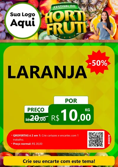 Modelo de Cartaz para Cartaz A4 Vertical com o tema Festival do Hortifrúti para Hortifrúti