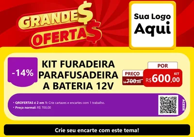 Modelo de Cartaz para Cartaz A4 Horizontal com o tema Grandes Ofertas para Maquinas e Ferramentas