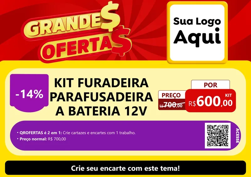 Modelo de Cartaz para Cartaz A4 Horizontal com o tema Grandes Ofertas para Maquinas e Ferramentas