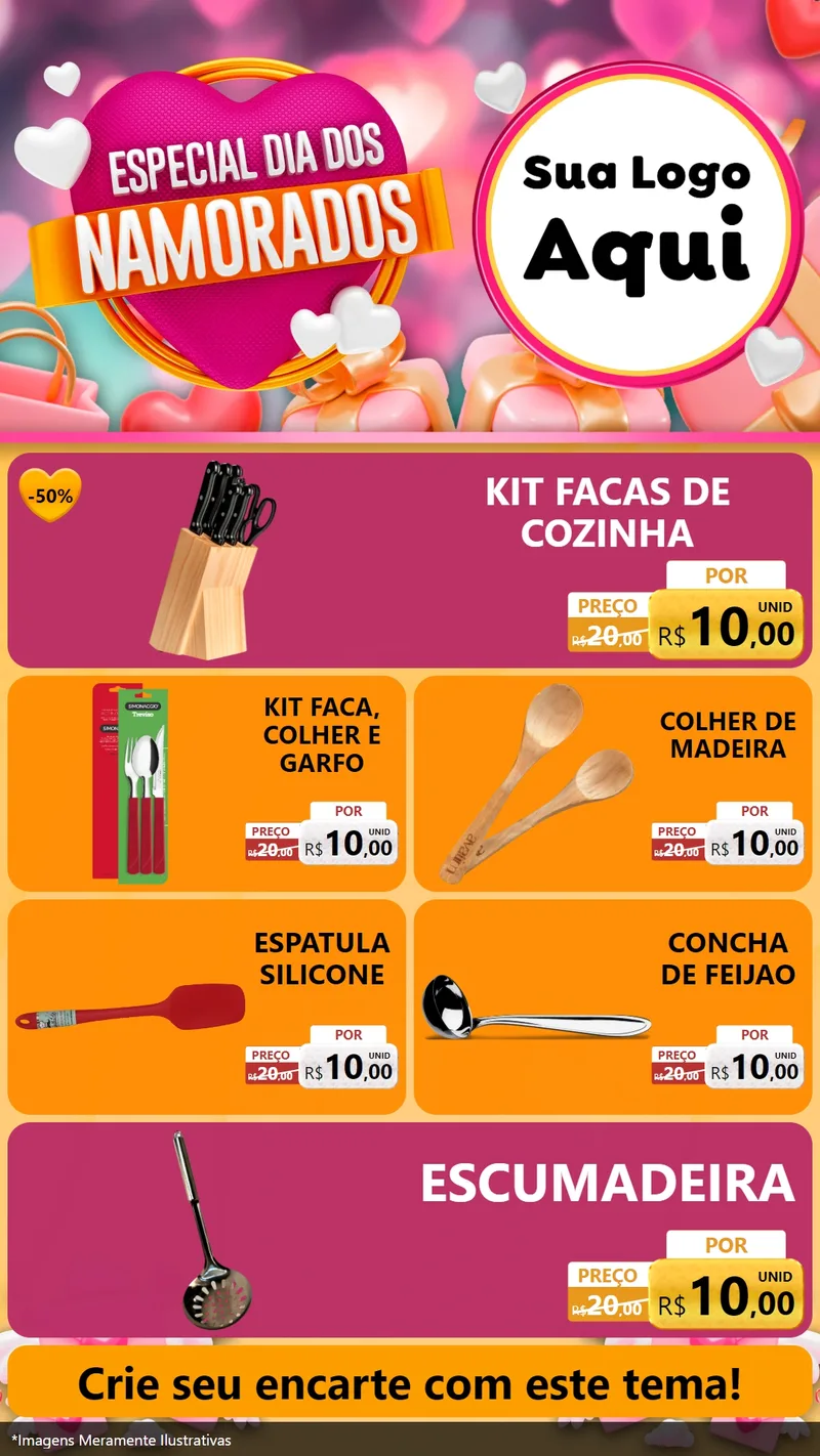 Modelo de TV para TV Vertical com o tema Especial Dia dos Namorados para Utilidades Domésticas
