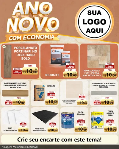 Modelo de Rede Social para Feed Instagram com o tema Ano Novo Com Economia para Pisos e revestimentos