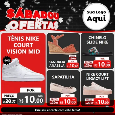 Modelo de Rede Social para Feed Facebook com o tema Sabadou de Ofertas para Calçados