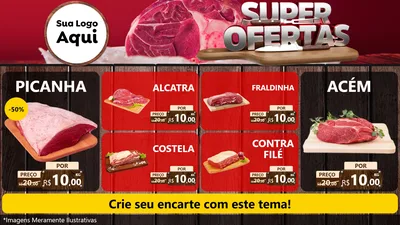 Modelo de TV para TV Horizontal com o tema Super Ofertas - Açougue para Açougue