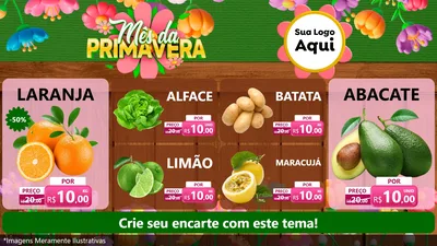 Modelo de TV para TV Horizontal com o tema Mês da Primavera para Hortifrúti