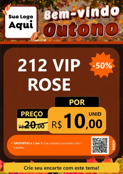 Modelo de Cartaz para Cartaz A4 Vertical com o tema Bem-vindo Outono para Perfumes