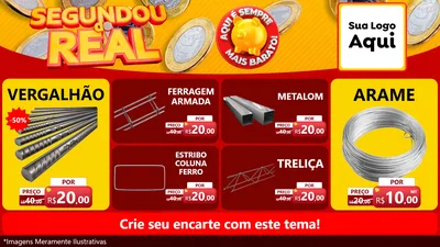 Modelo de TV para TV Horizontal com o tema Segundou do Real para Ferragens