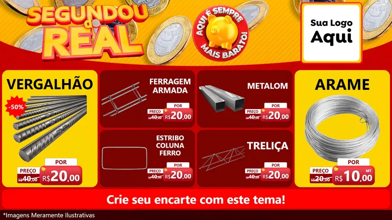 Modelo de TV para TV Horizontal com o tema Segundou do Real para Ferragens