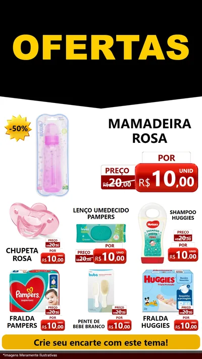 Modelo de Rede Social para Stories com o tema Ofertas Preto e Vermelho Cartaz para Bebês