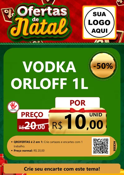 Modelo de Cartaz para Cartaz A4 Vertical com o tema Ofertas de Natal para Distribuidora de bebidas