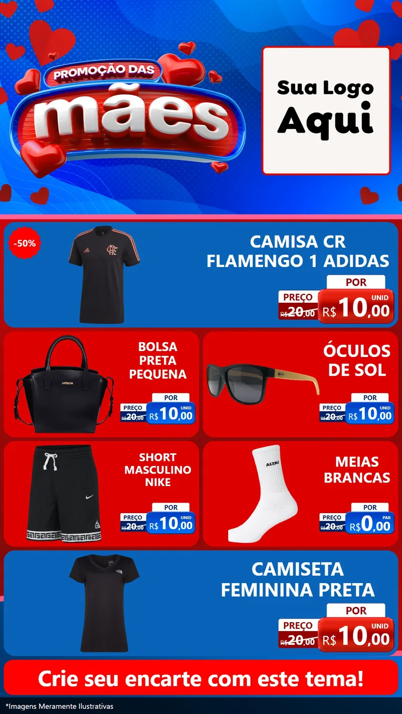 Modelo de TV para TV Vertical com o tema Promoção das Mães para Roupas e acessórios