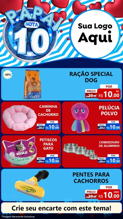 Modelo de TV para TV Vertical com o tema Papai Nota 10 para Pet Shop