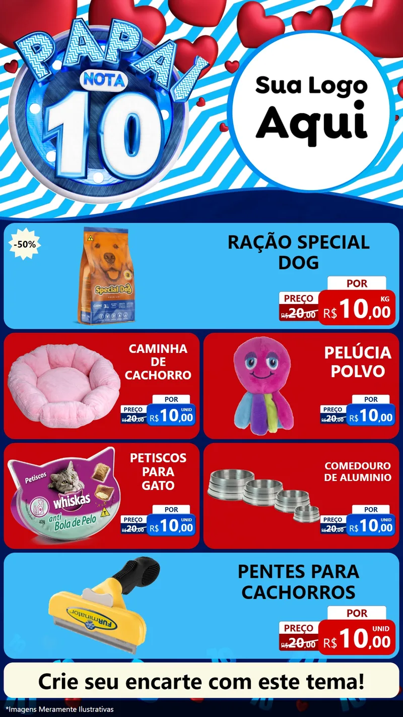 Modelo de TV para TV Vertical com o tema Papai Nota 10 para Pet Shop