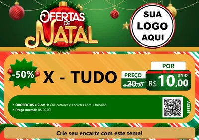 Modelo de Cartaz para Cartaz A4 Horizontal com o tema Ofertas de Natal para Hamburgueria
