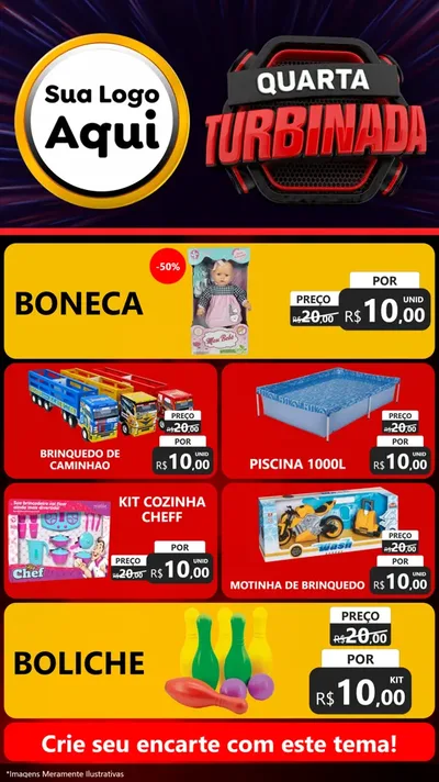 Modelo de TV para TV Vertical com o tema Quarta Turbinada para Brinquedos