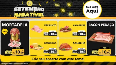 Modelo de TV para TV Horizontal com o tema Setembro Imbatível para Frios e Laticínios